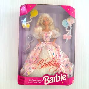 🩷NIB. RARE. Barbie Birthday Doll with balloon print party dress